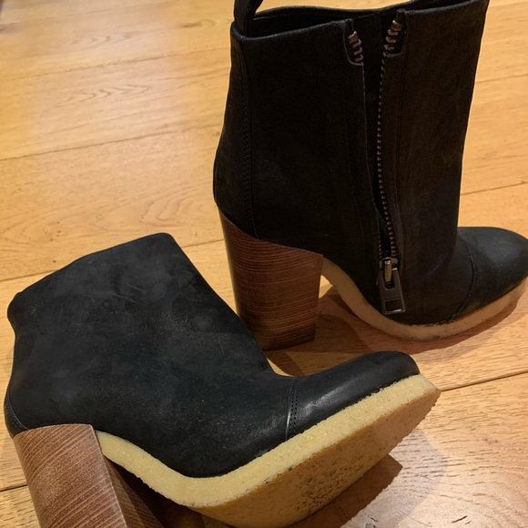 AllSaints Nubuck Contrast Platform Boot - Picture 1 of 6